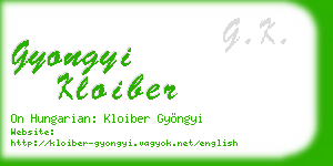 gyongyi kloiber business card